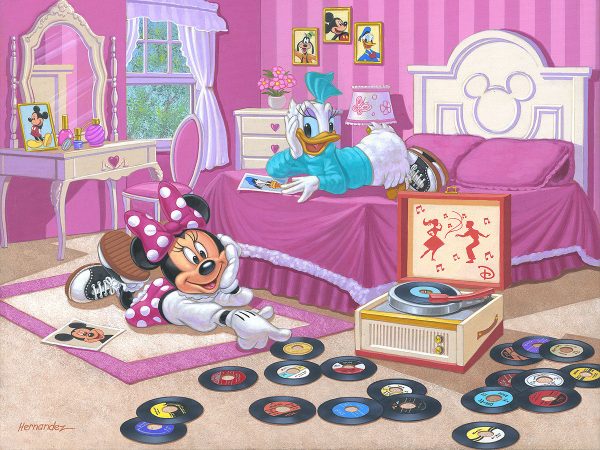 Minnie and Daisy’s Favorite Tune  by Manuel Hernandez | Signed and Numbered Edition For Discount