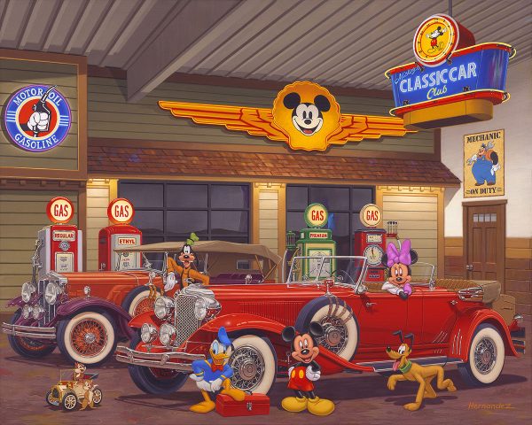 Mickey s Classic Car Club  by Manuel Hernandez | Signed and Numbered Edition Supply