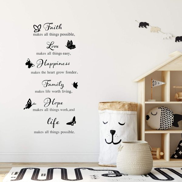 6 Pieces Vinyl Wall Decals, Faith Makes All Things Possible Discount