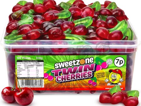 Twin Cherries 800 g, 100 Pcs Sweets Tub Fashion