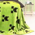 Minecraft Creeper Emerald Fleece Blanket on Sale