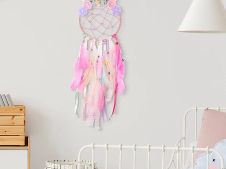 Unicorn Dream Catcher Girls Large Dreamcatcher Kids Bedroom Accessories Handmade Colorful Featrher Flowers Wall Hanging Decoration Nursery Blessing Birthday Gift For Discount