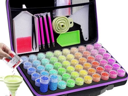 60 Slots Diamond Art Storage Boxes Kits for Adults, Portable Diamond Painting Accessories and Tools Kit for Bead Organization and Storage Hot on Sale