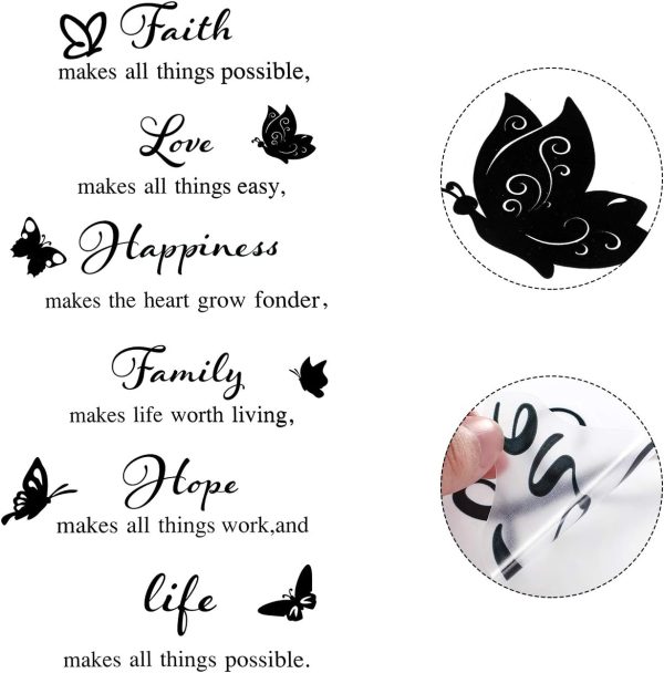 6 Pieces Vinyl Wall Decals, Faith Makes All Things Possible Discount